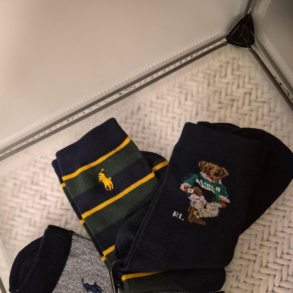 Polo Ralph Lauren boys socks bundle with navy, green, and yellow stripes #bundle